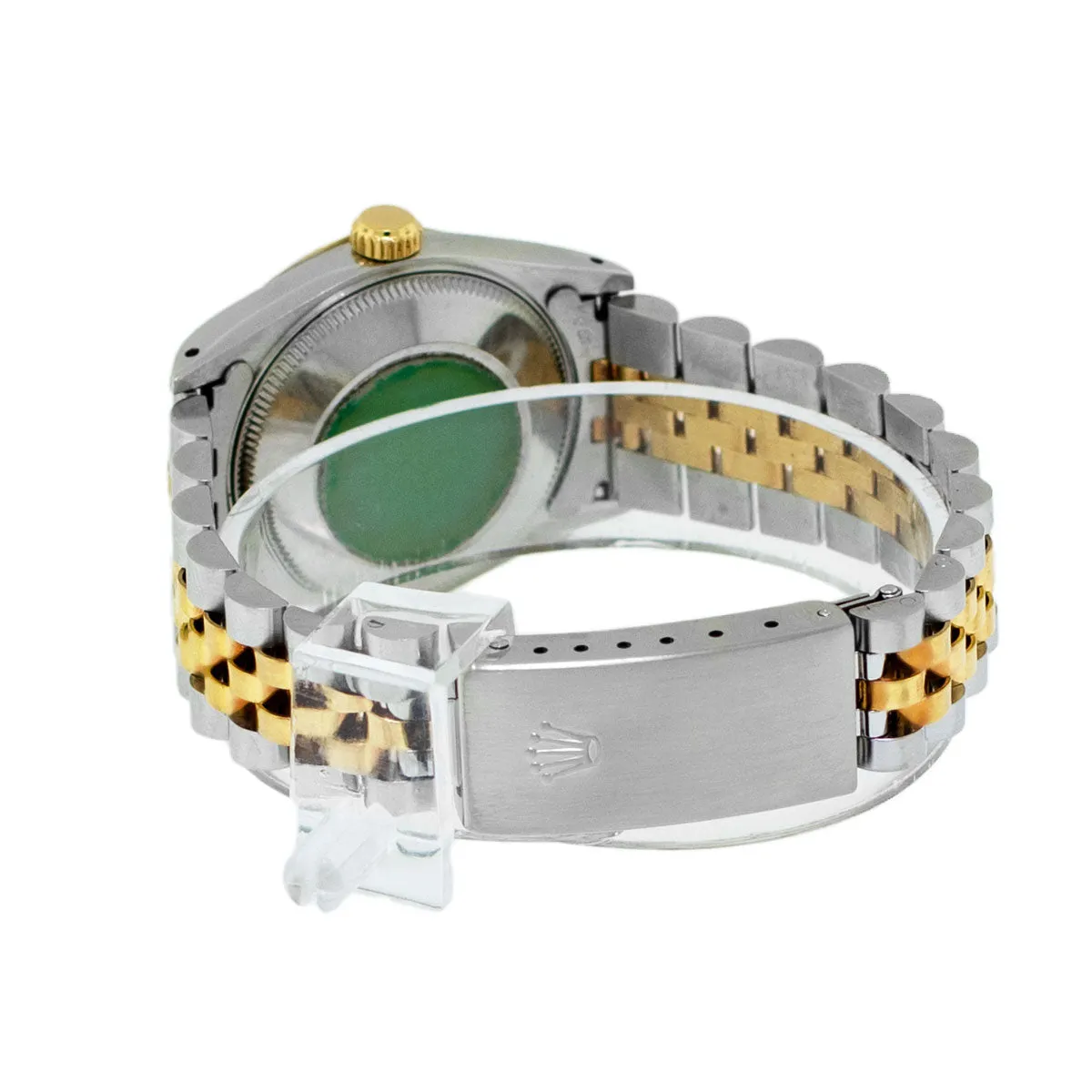 Rolex Lady-Datejust 31mm Yellow Gold Steel Silver Diamond Dial & Fluted Bezel 68273
