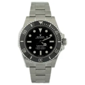 Rolex Mens Submariner Stainless Steel 41mm Black Dial Watch Reference #: 124060