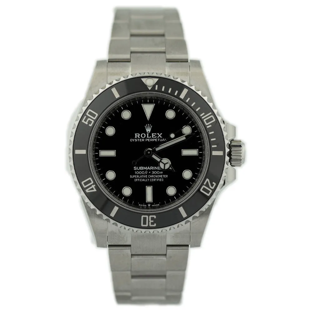 Rolex Mens Submariner Stainless Steel 41mm Black Dial Watch Reference #: 124060