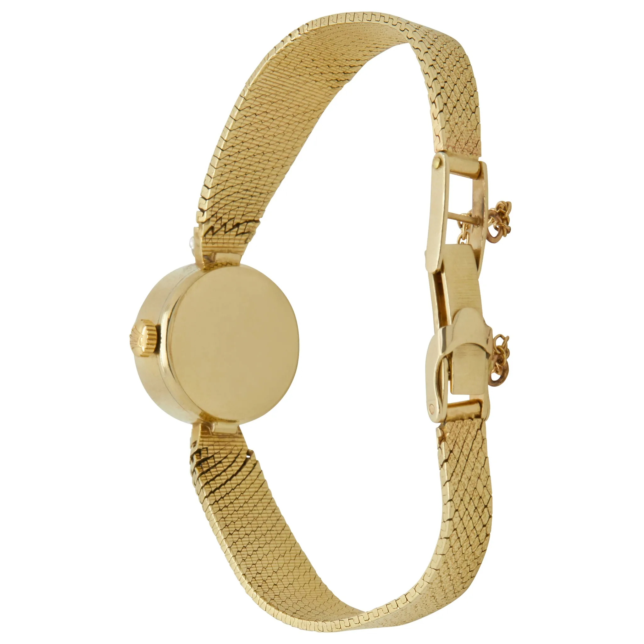 Rolex Orchid Ladies 14K Gold Silver Dial Hand Wind Women's Watch