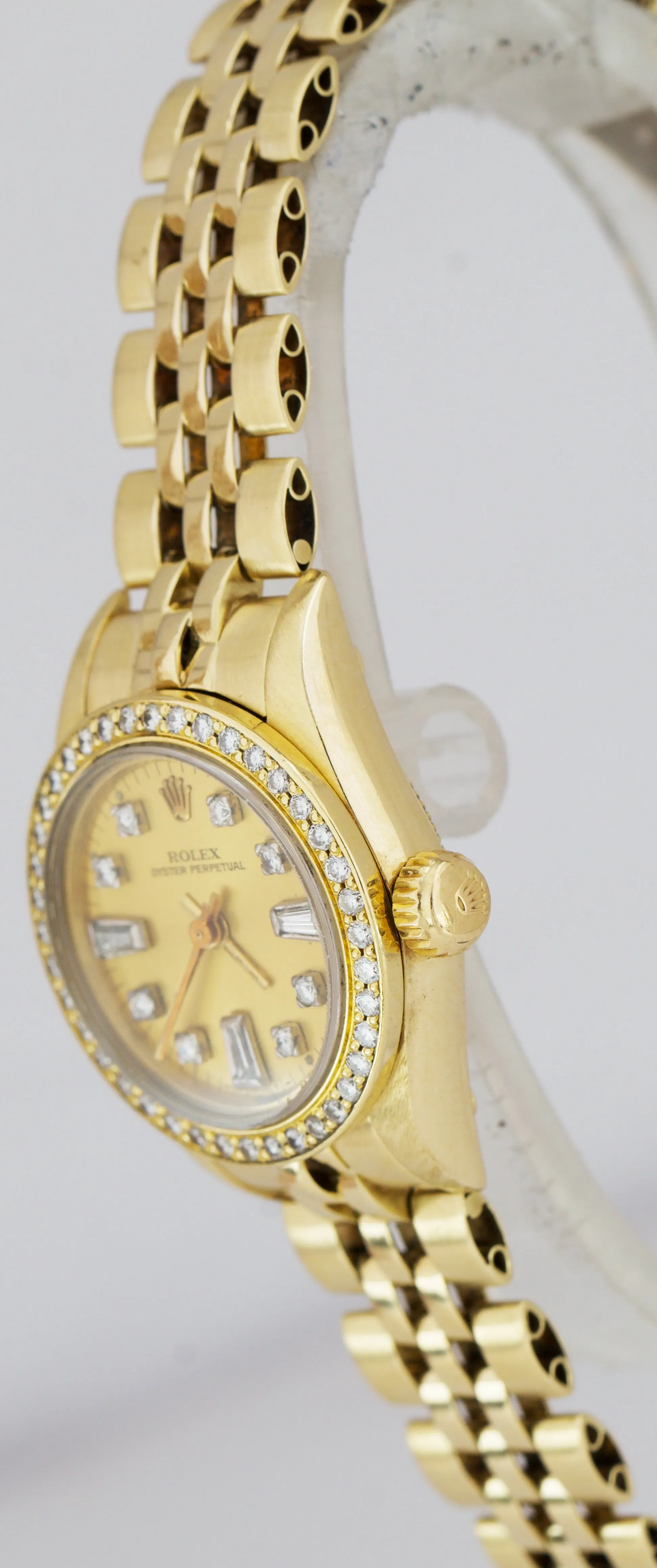 Rolex Oyster Perpetual 14K Yellow Gold DIAMOND BEZEL 24mm Watch 67197 President