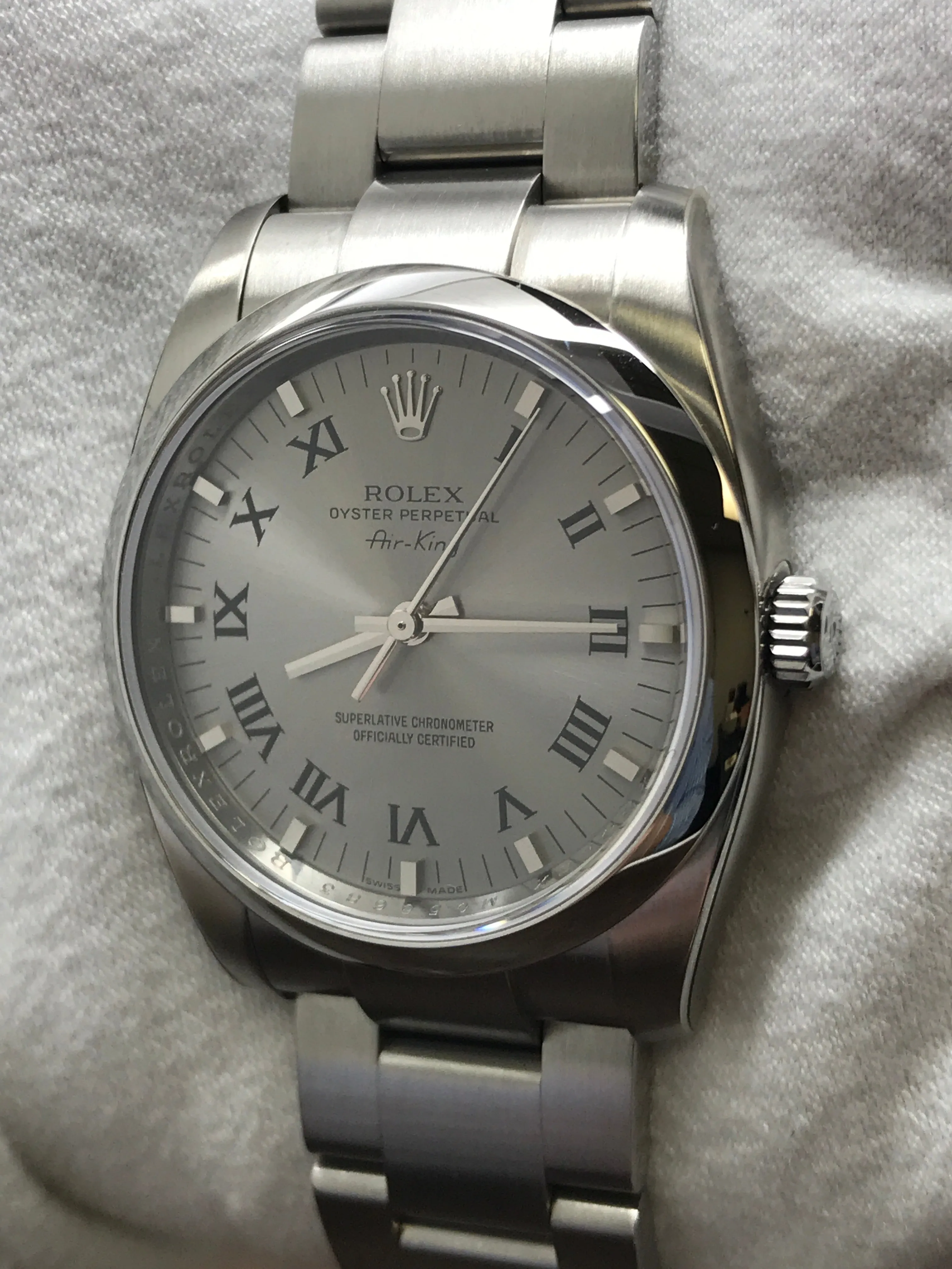 Rolex Oyster Perpetual 34mm 114200 Silver Dial Automatic Watch