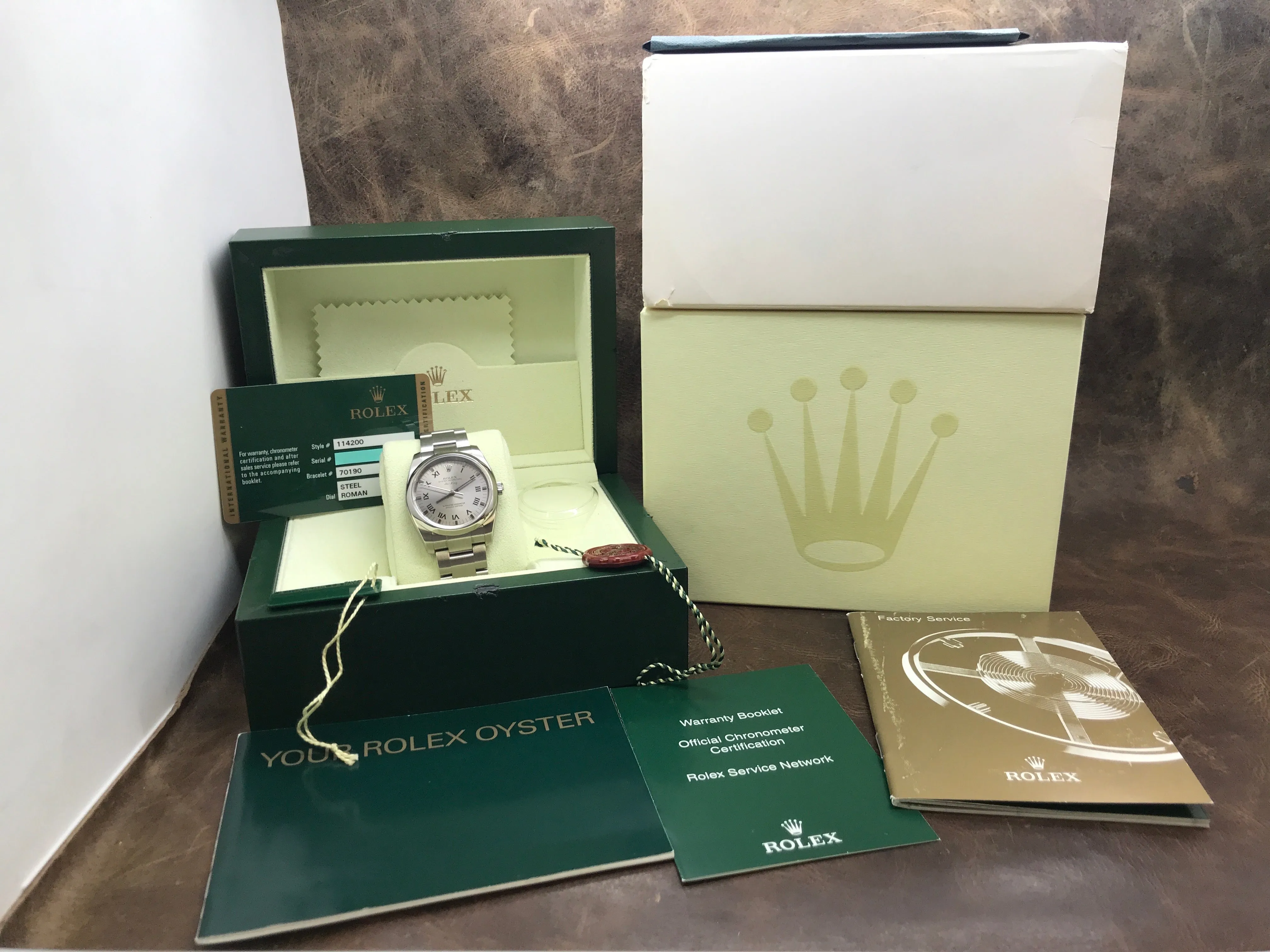 Rolex Oyster Perpetual 34mm 114200 Silver Dial Automatic Watch