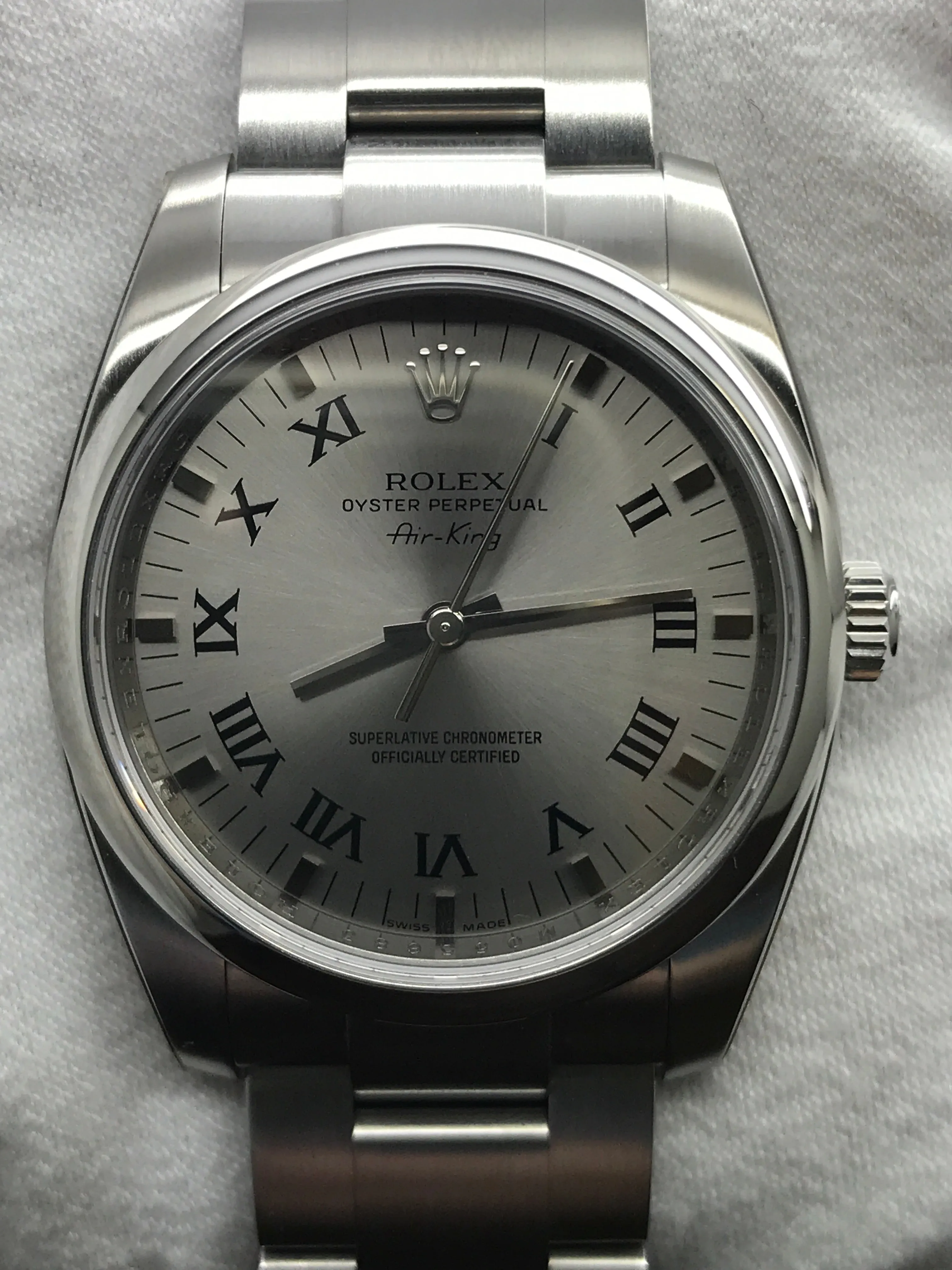 Rolex Oyster Perpetual 34mm 114200 Silver Dial Automatic Watch