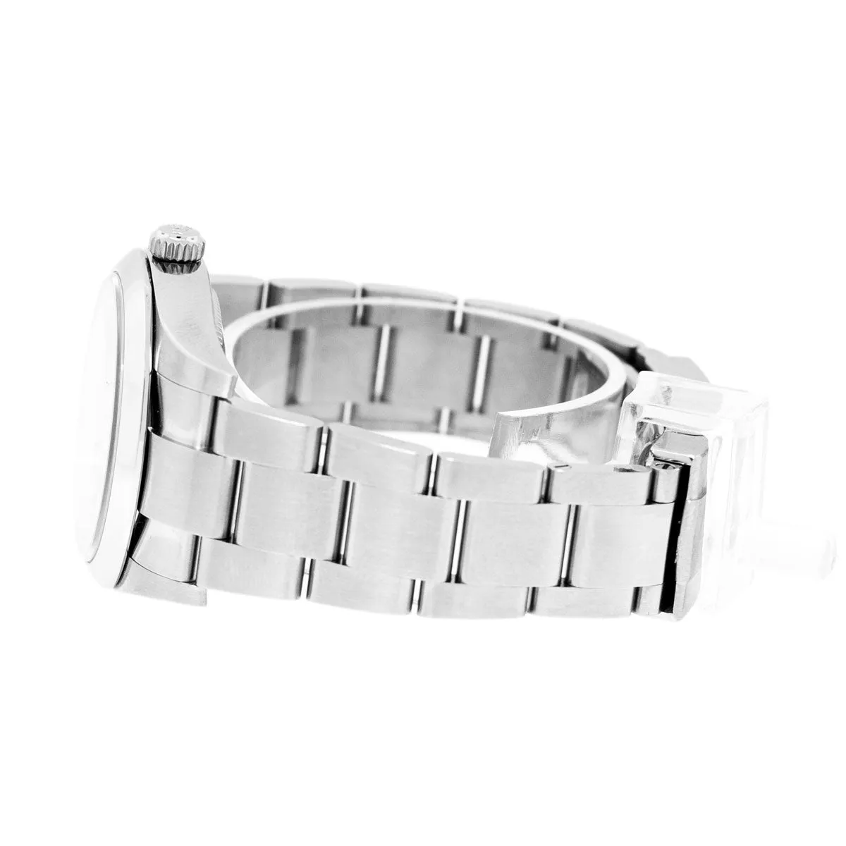 Rolex Oyster Perpetual 34mm Stainless Steel Black Index Dial Smooth Bezel 124200