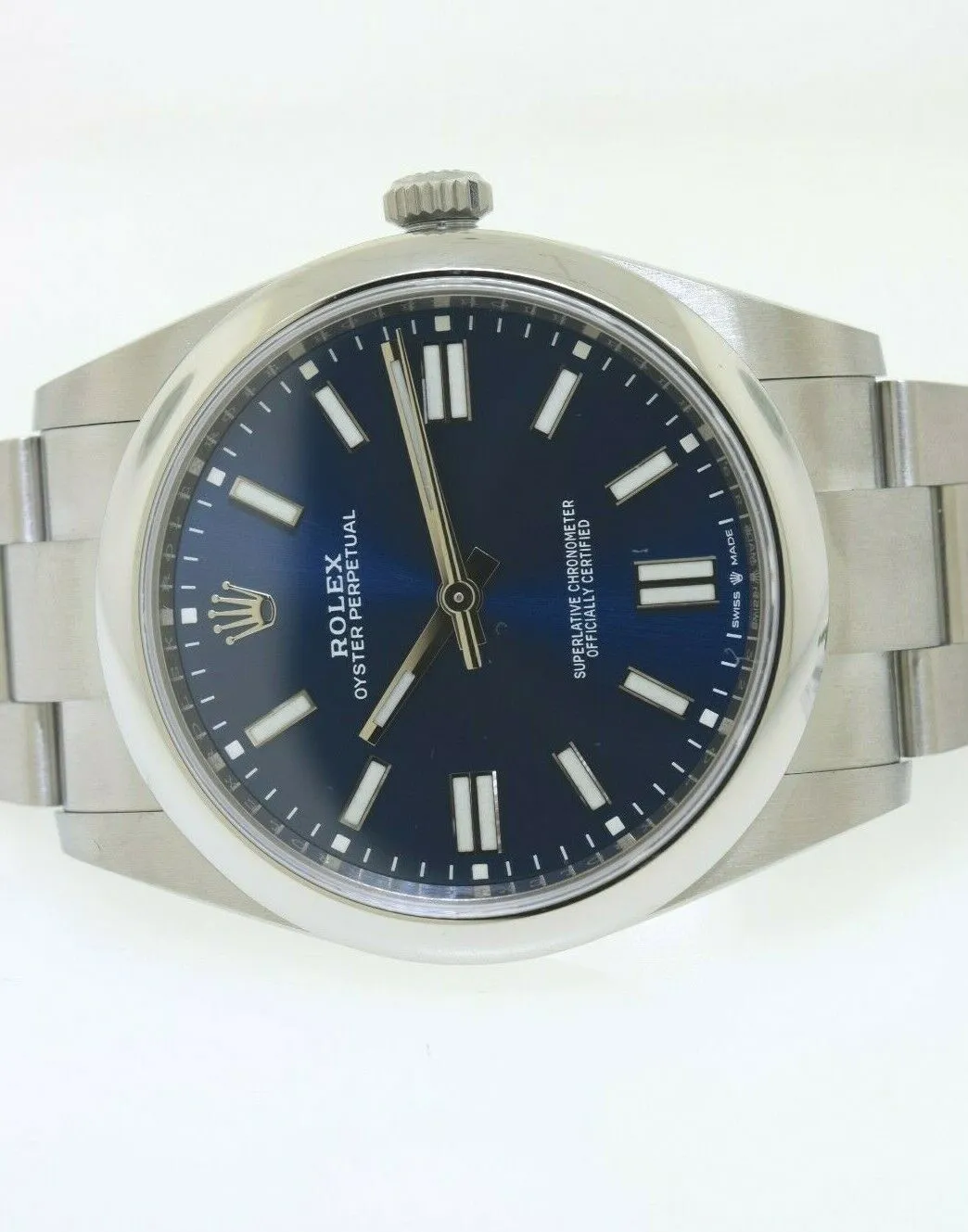 Rolex Oyster Perpetual 41mm Stainless Steel Blue Index Dial 124300