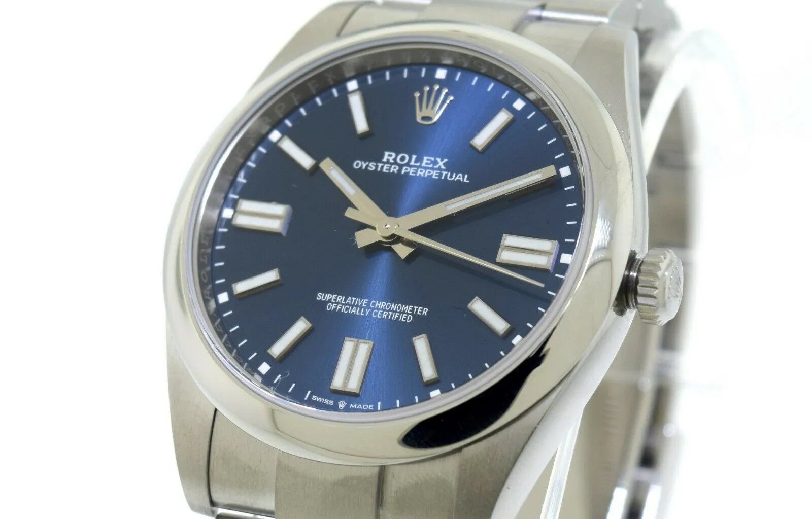 Rolex Oyster Perpetual 41mm Stainless Steel Blue Index Dial 124300