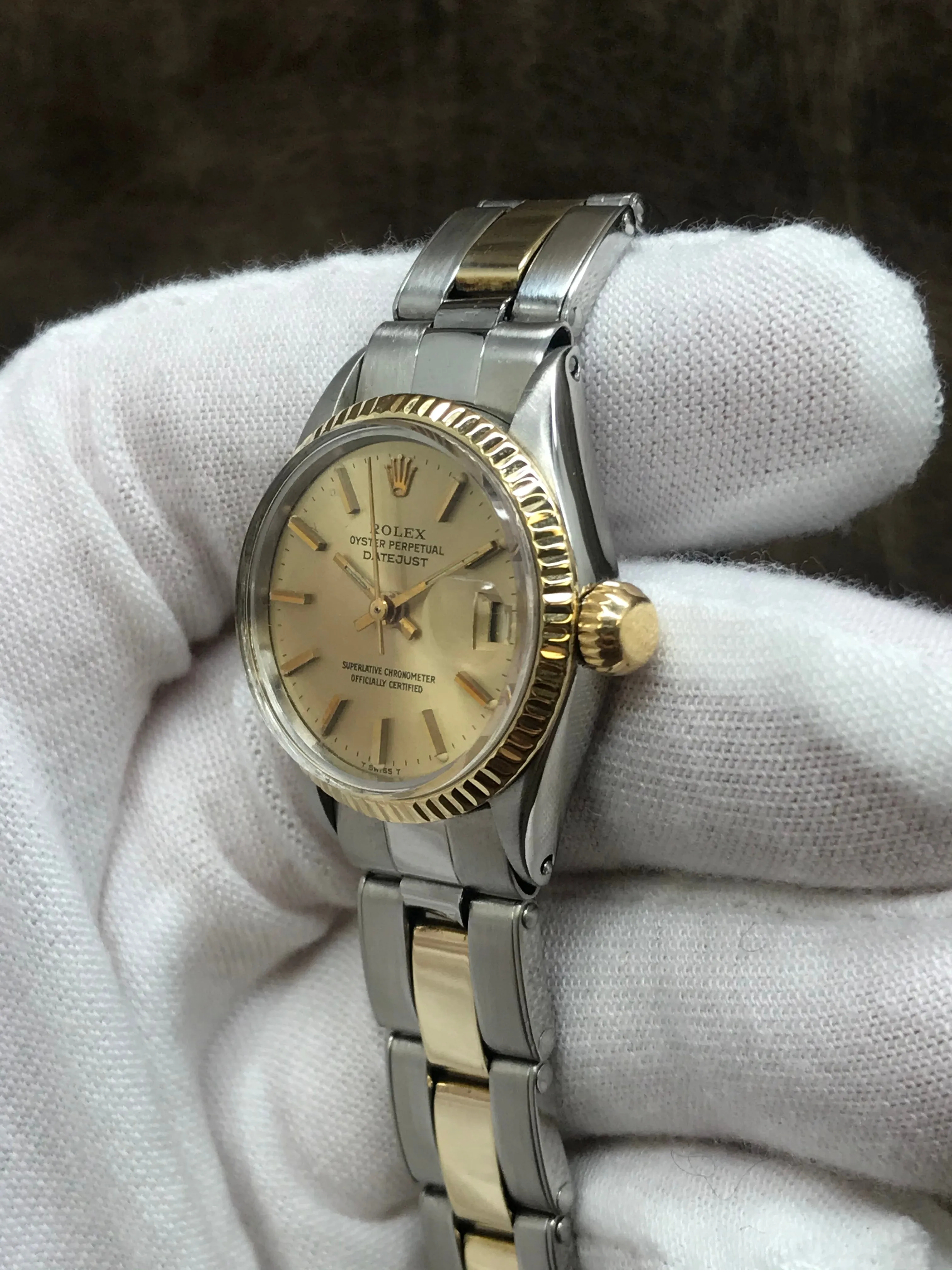 Rolex Oyster Perpetual 6619 Champagne Dial Automatic Women's Watch