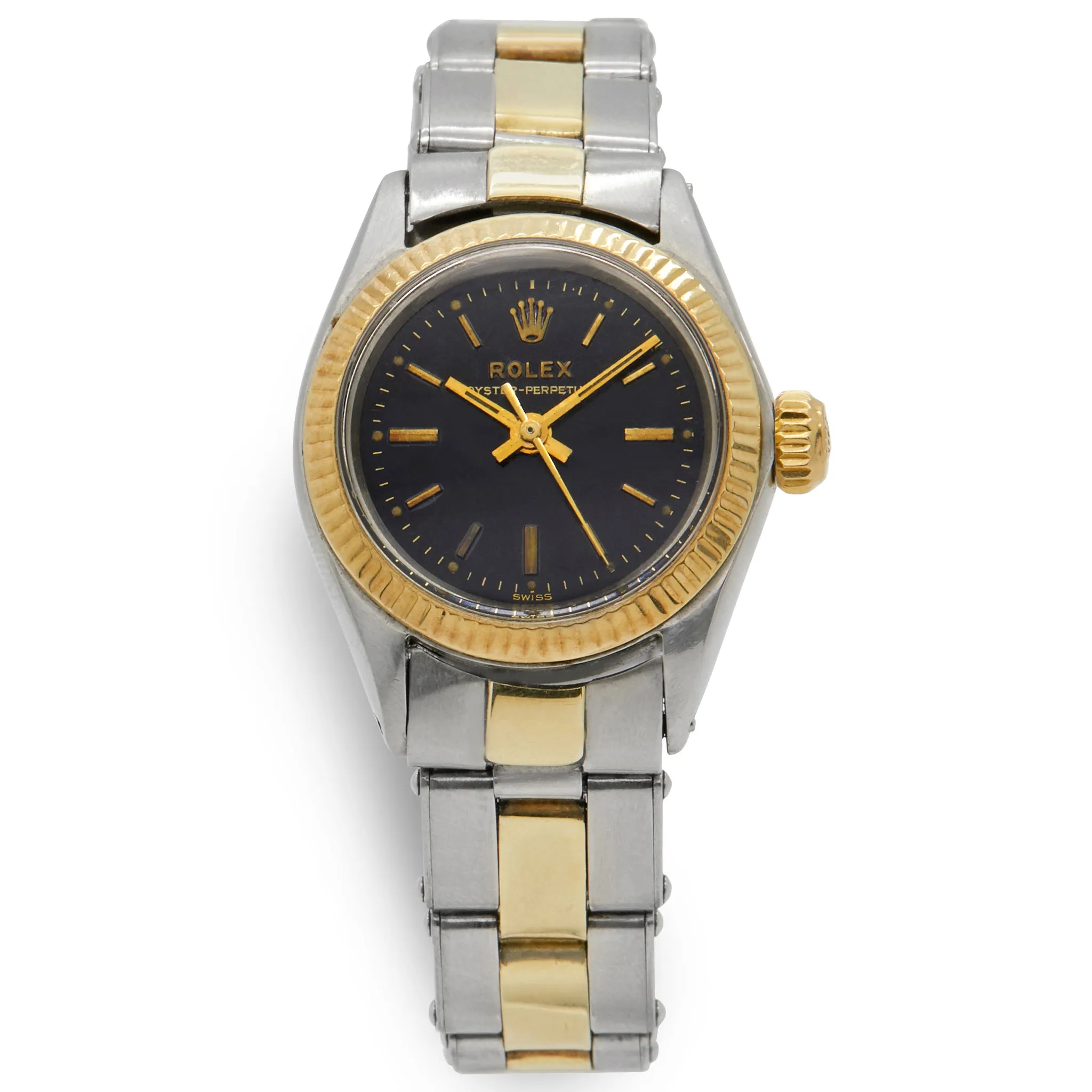Rolex Oyster Perpetual No Date 6619 Black Dial Automatic Women's Watch