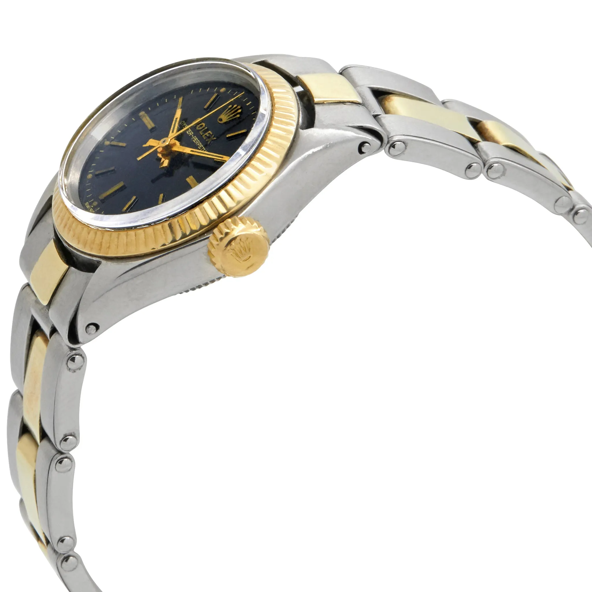 Rolex Oyster Perpetual No Date 6619 Black Dial Automatic Women's Watch