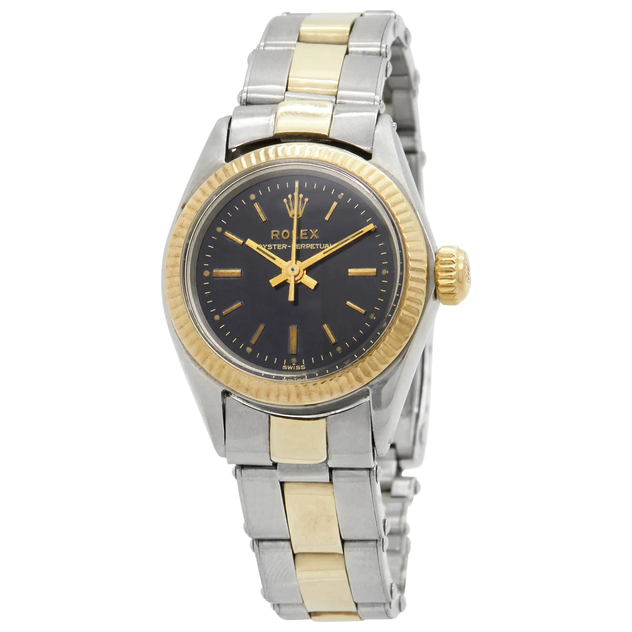Rolex Oyster Perpetual No Date 6619 Black Dial Automatic Women's Watch