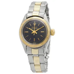 Rolex Oyster Perpetual No Date 6619 Black Dial Automatic Women's Watch