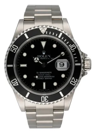 Rolex Oyster Perpetual Submariner 16610 Mens Watch Box & Papers
