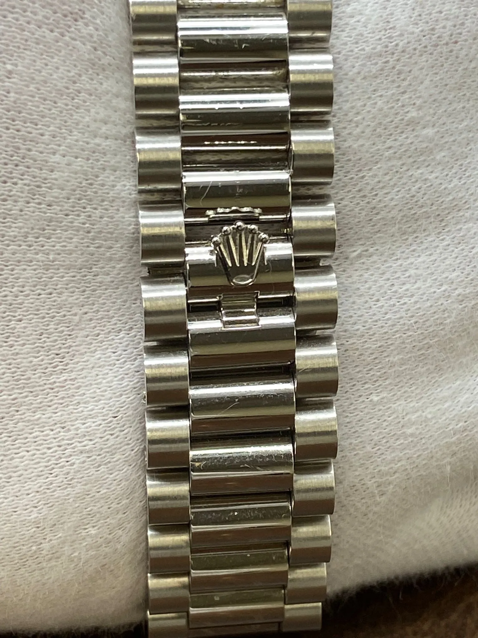 Rolex Platinum Day Date 36mm 128396TBR Ice Blue Baguette Diamond Dial Automatic Watch