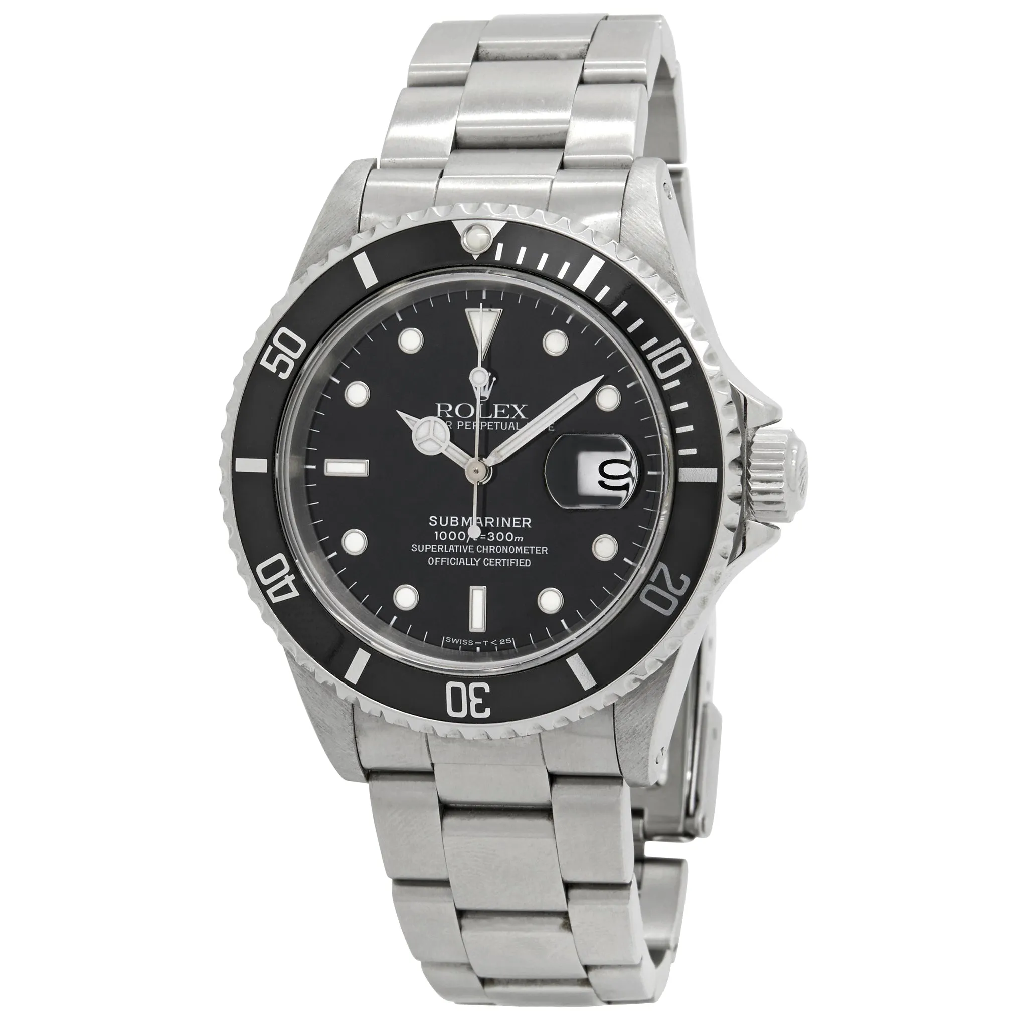 Rolex Submariner 16610 with holes Black Dial Automatic Men's Watch