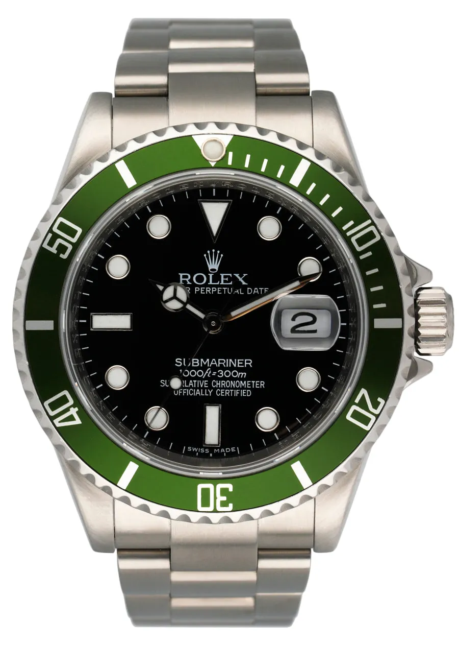 Rolex Submariner 16610LV Kermit Bezel Mens Watch