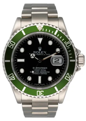 Rolex Submariner 16610LV Kermit Bezel Mens Watch