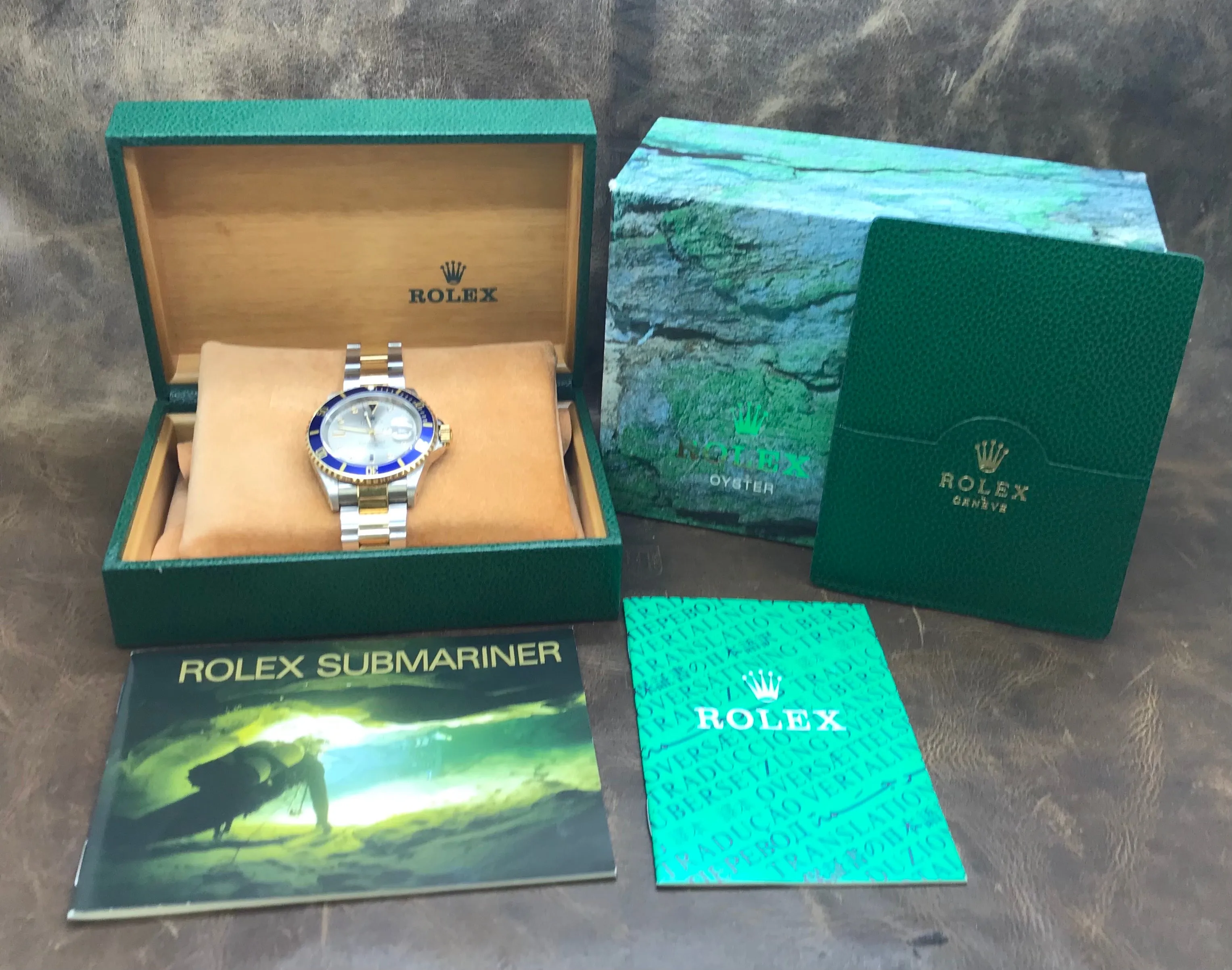 Rolex Submariner Date 16613 Serti Silver Diamond Dial Automatic Men's Watch