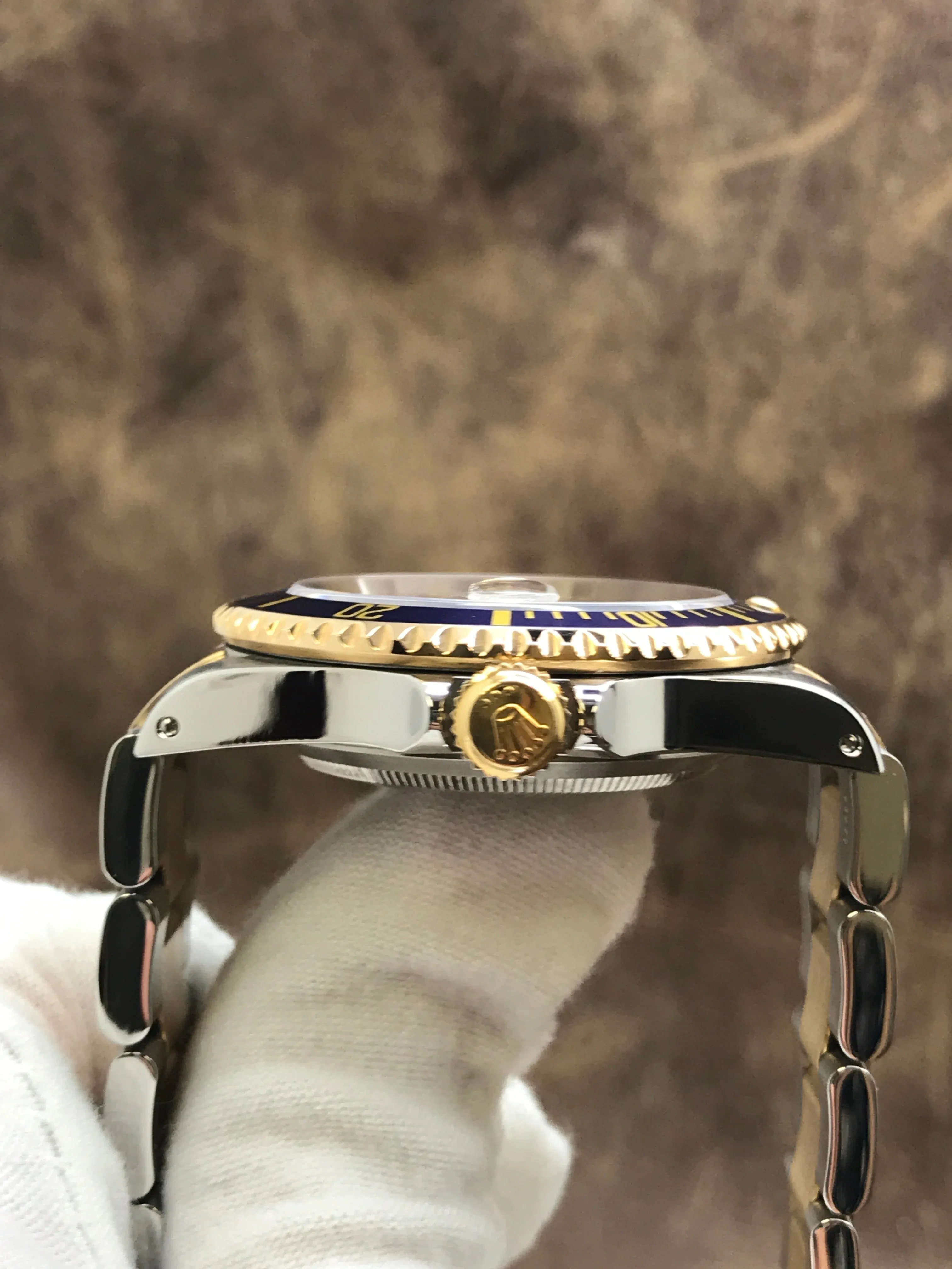 Rolex Submariner Date 16613 Serti Silver Diamond Dial Automatic Men's Watch