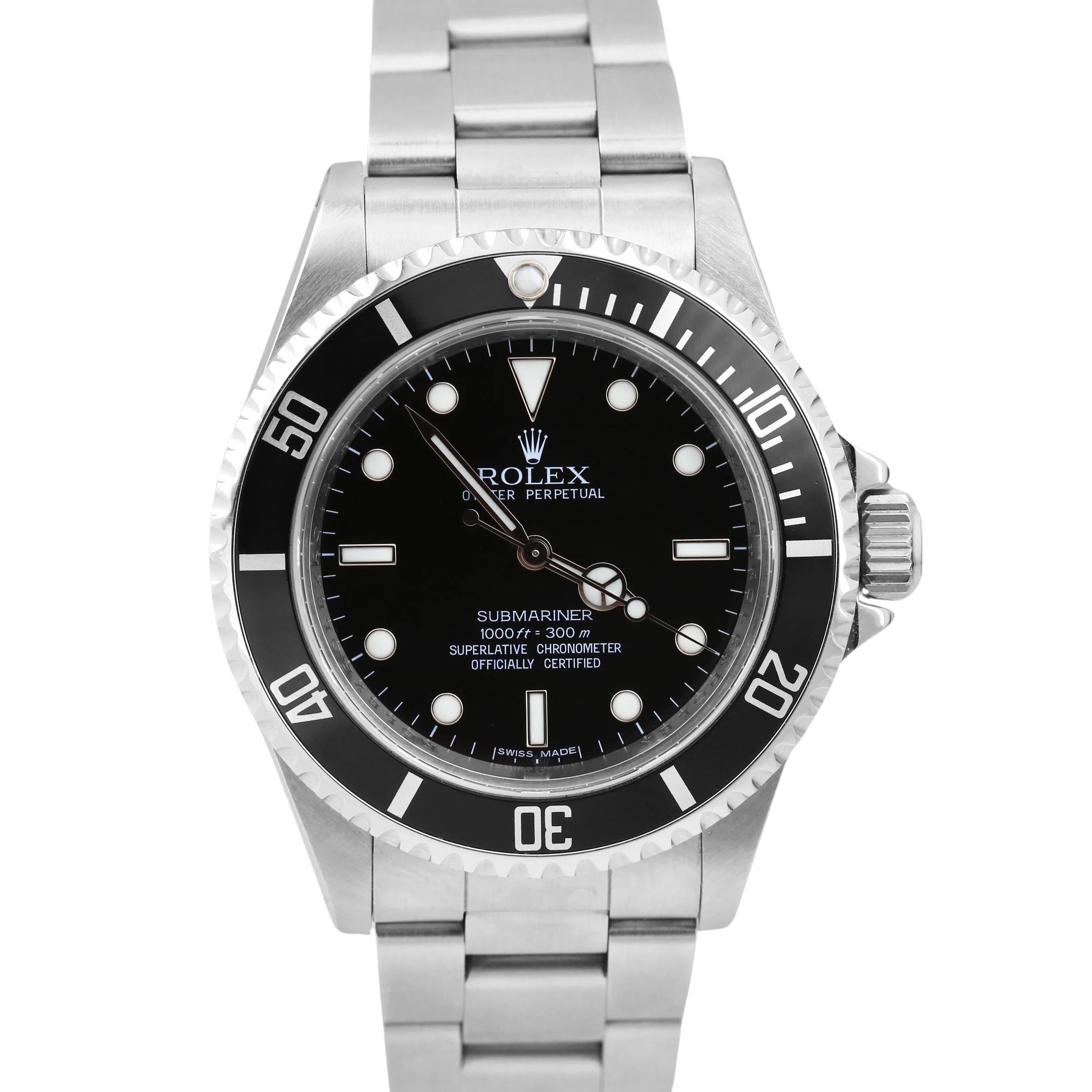 Rolex Submariner No-Date RANDOM SERIAL Steel 4 LINE Black REHAUT 40mm 14060 BOX