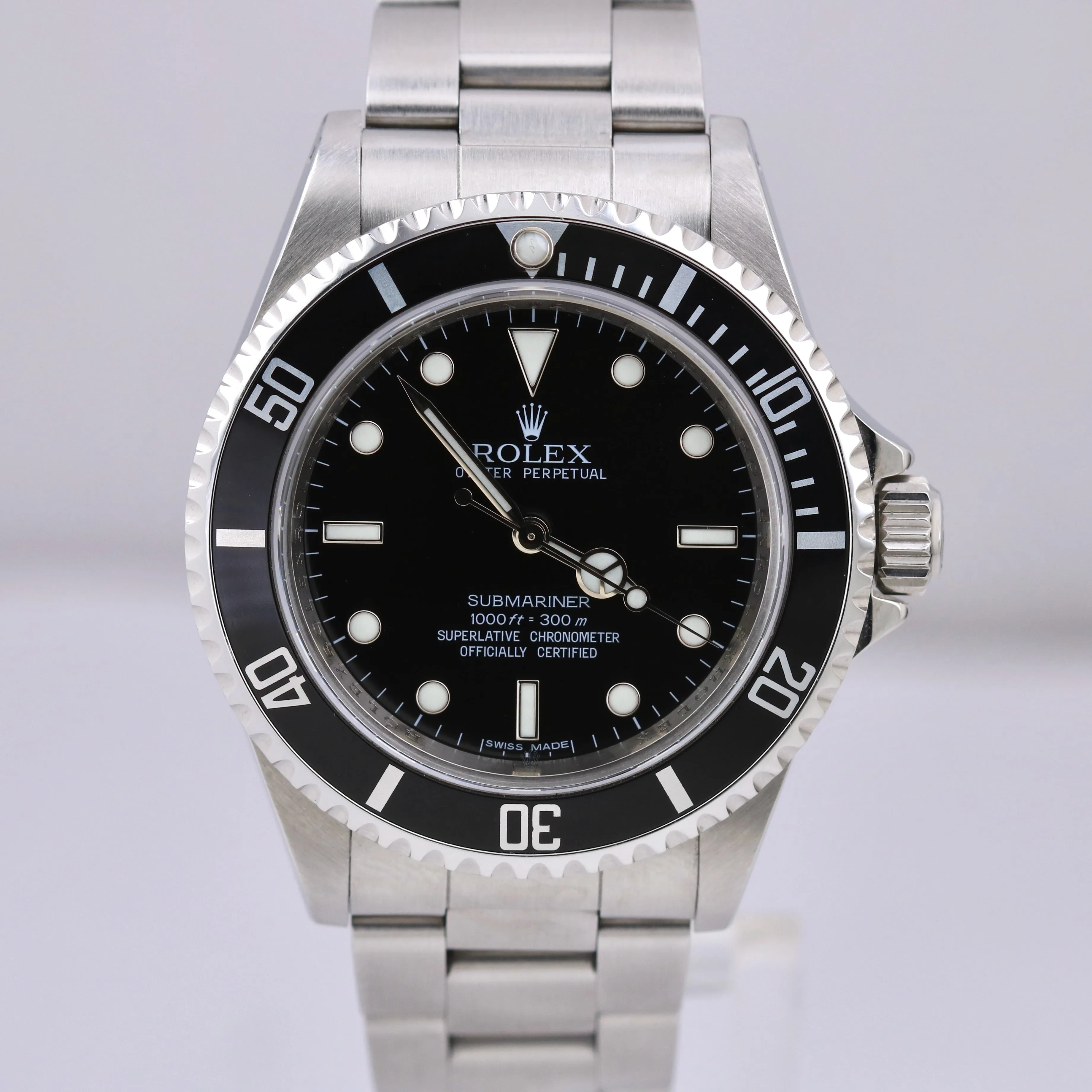 Rolex Submariner No-Date RANDOM SERIAL Steel 4 LINE Black REHAUT 40mm 14060 BOX