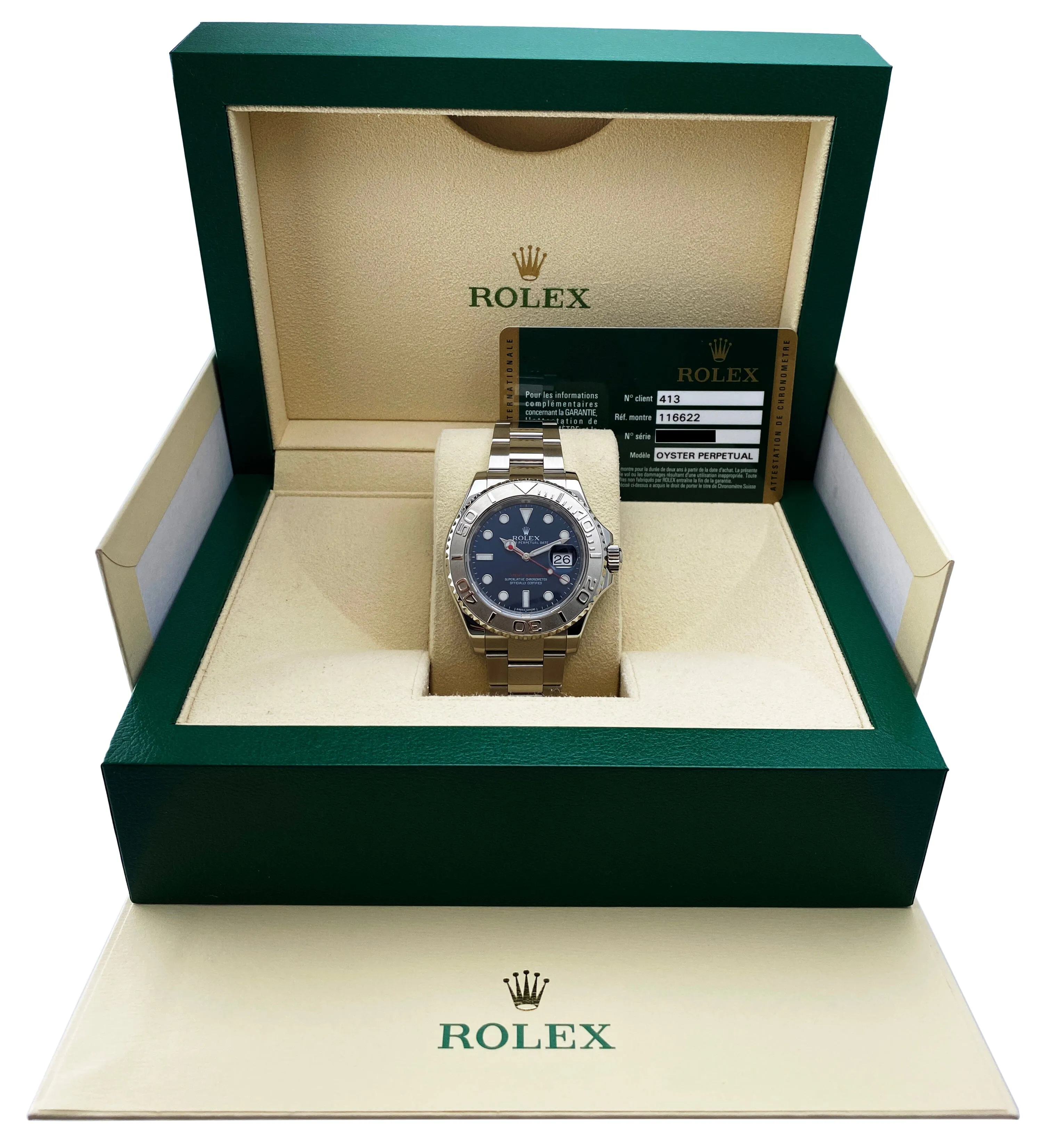 Rolex Yacht-Master 116622 Blue Dial Mens Watch Box Papers