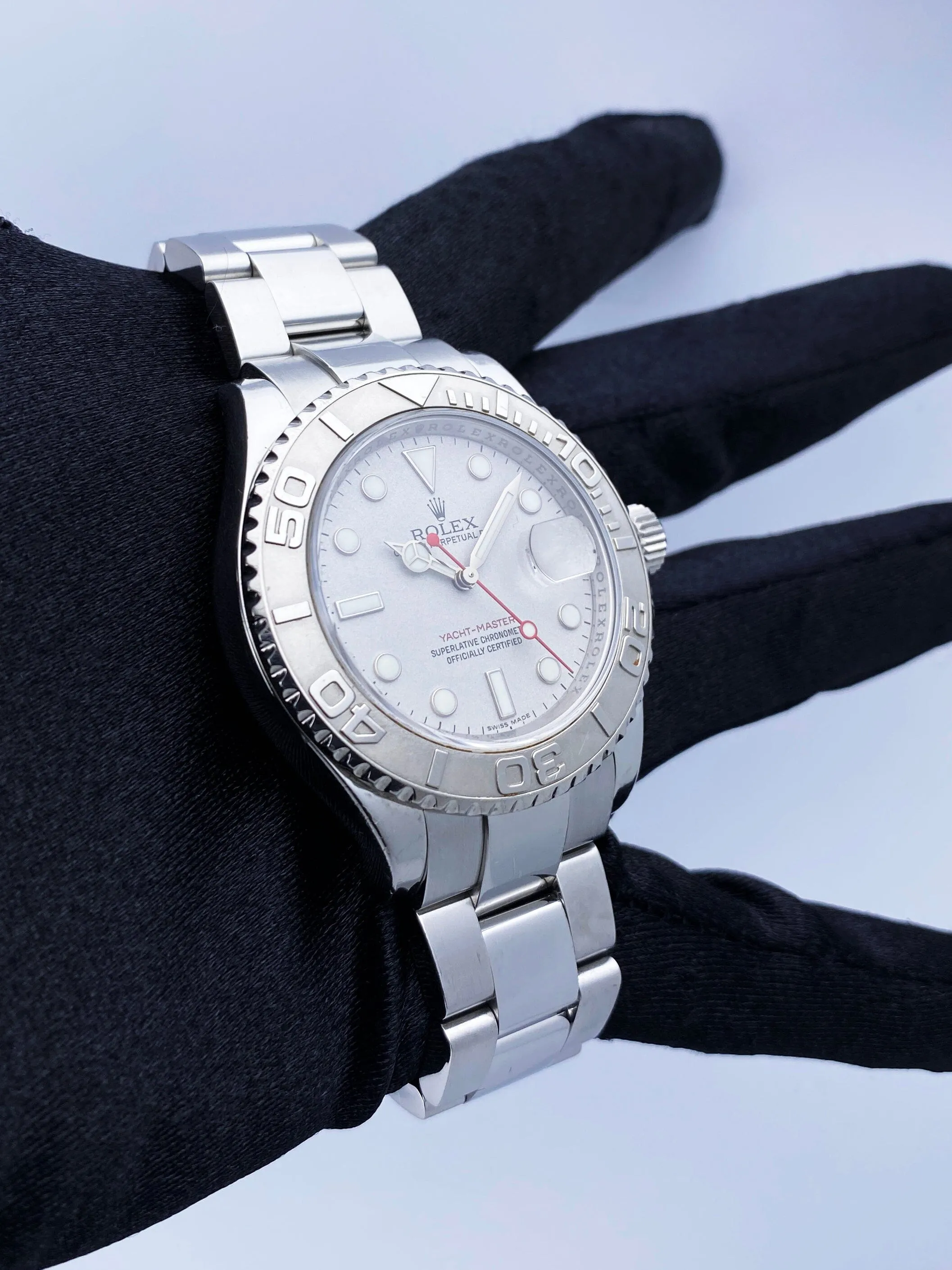 Rolex Yacht Master 16622 Platinum Bezel Mens Watch Box & Papers