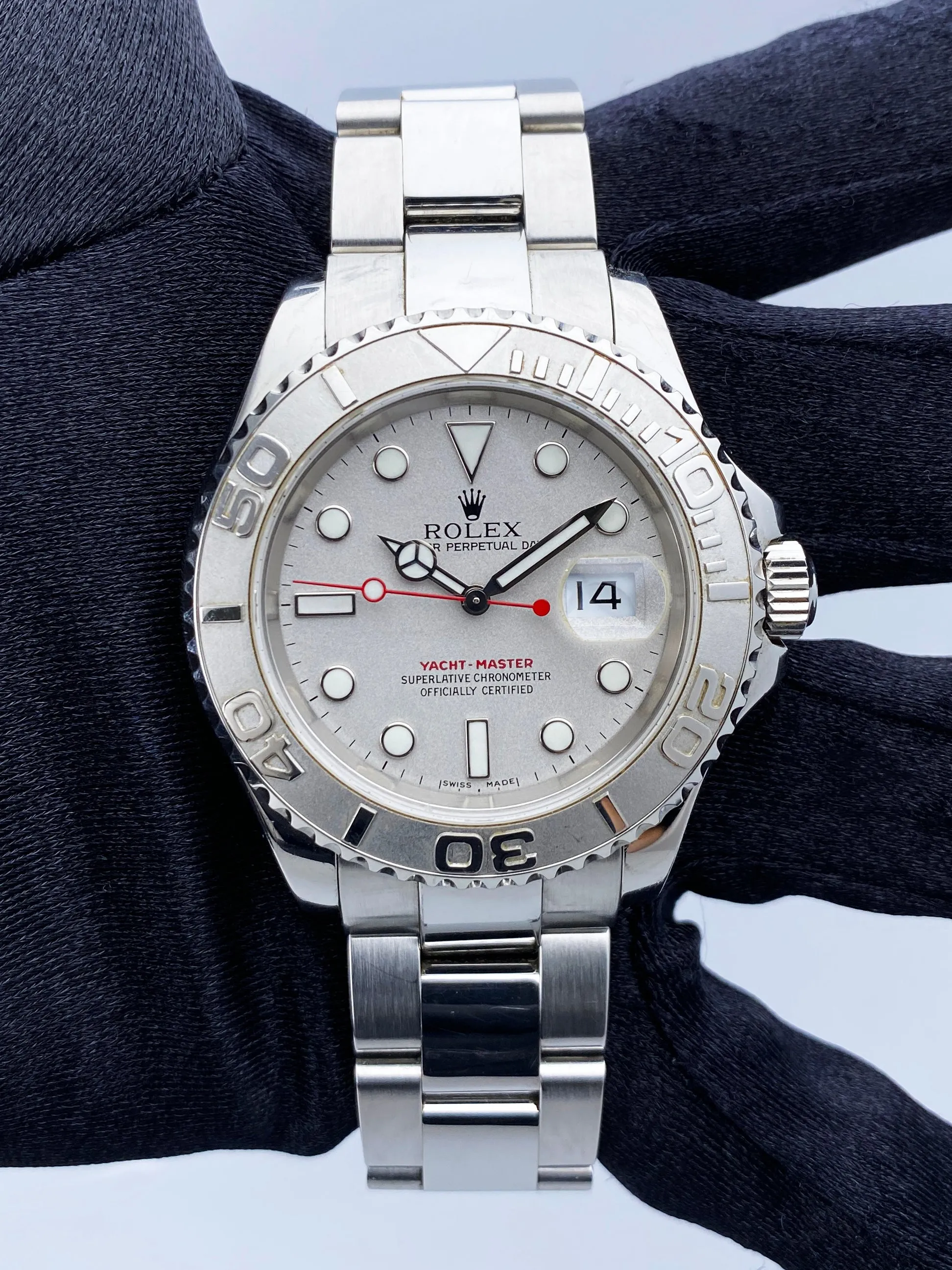 Rolex Yacht Master 16622 Platinum Bezel Watch Box Papers
