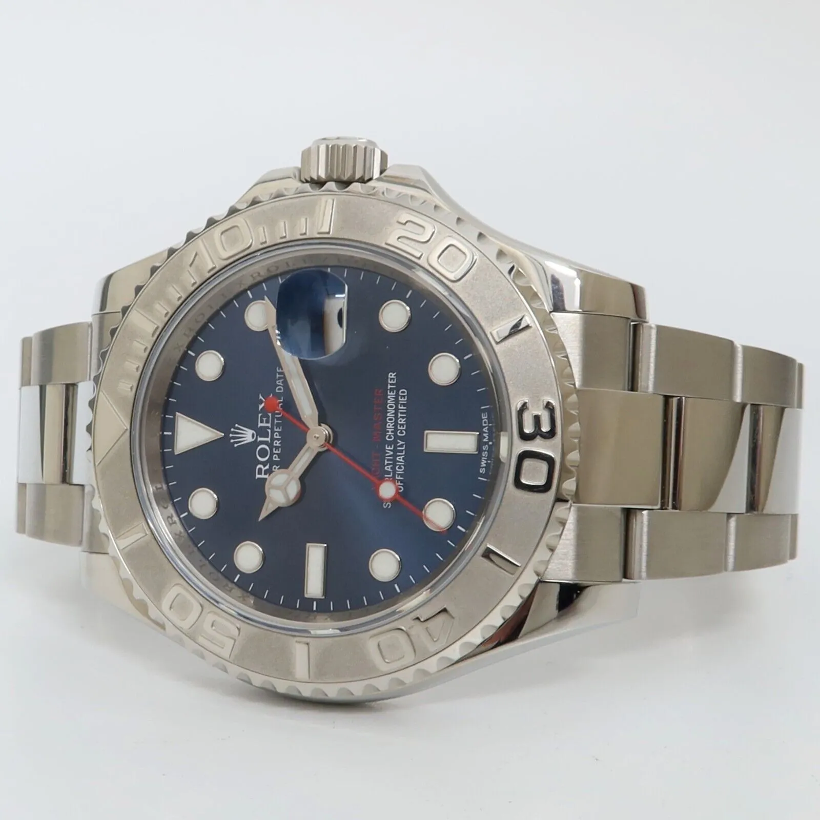 Rolex Yacht-Master 40 Stainless Steel Blue Dial Platinum Bezel 116622