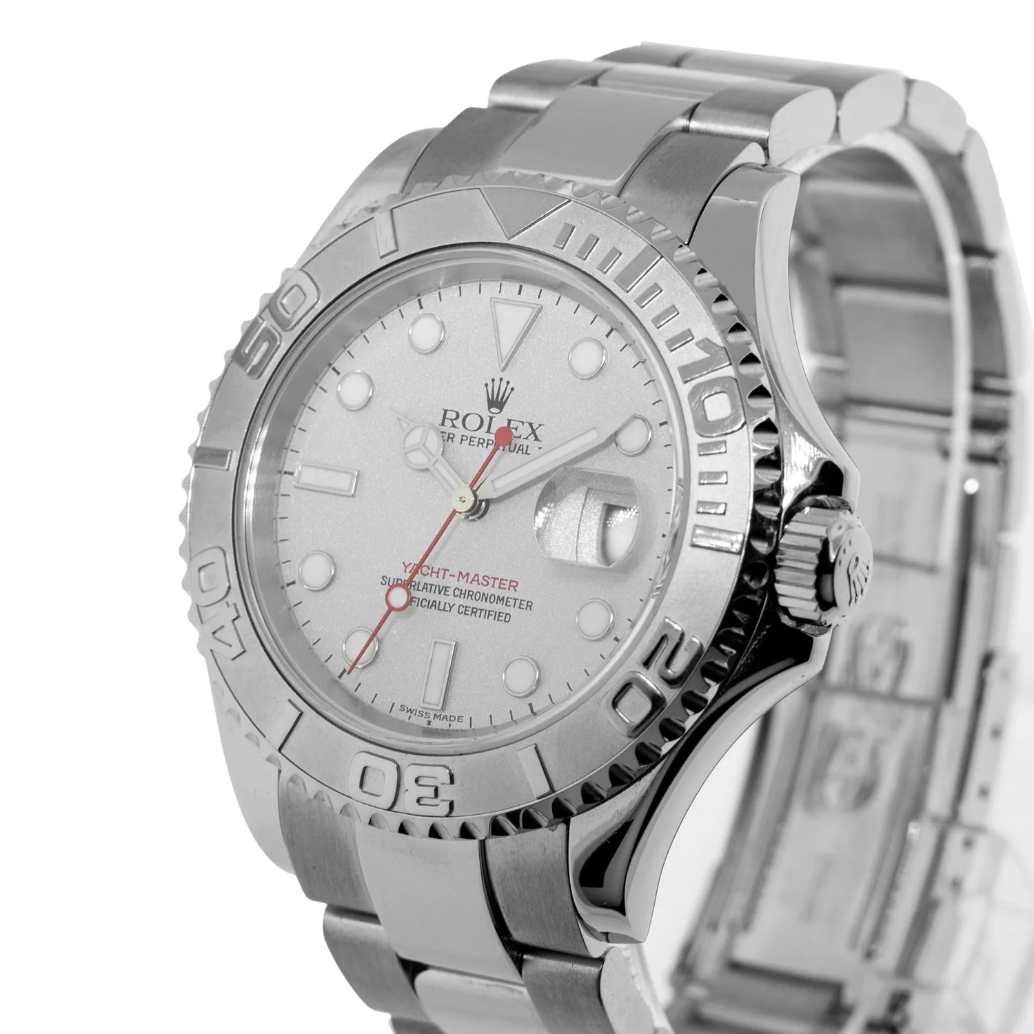 Rolex Yacht-Master 40mm Platinum & Steel Platinum Dial Platinum Bezel 16622