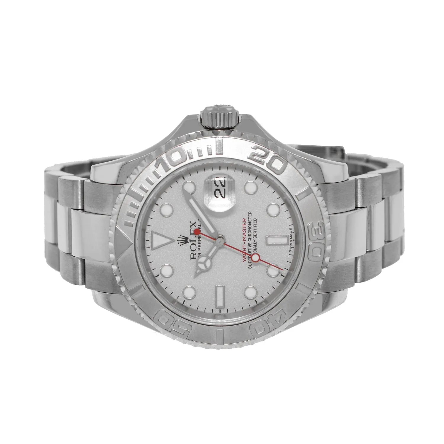 Rolex Yacht-Master 40mm Platinum & Steel Platinum Dial Platinum Bezel 16622
