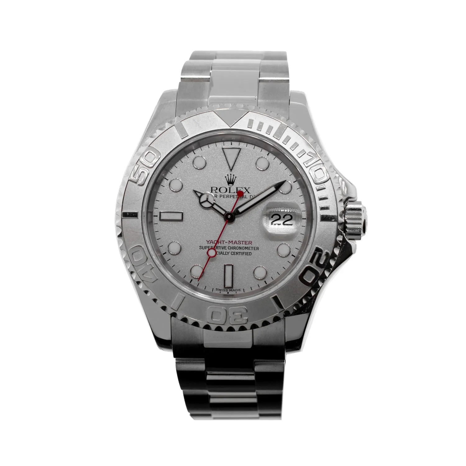 Rolex Yacht-Master 40mm Platinum & Steel Platinum Dial Platinum Bezel 16622