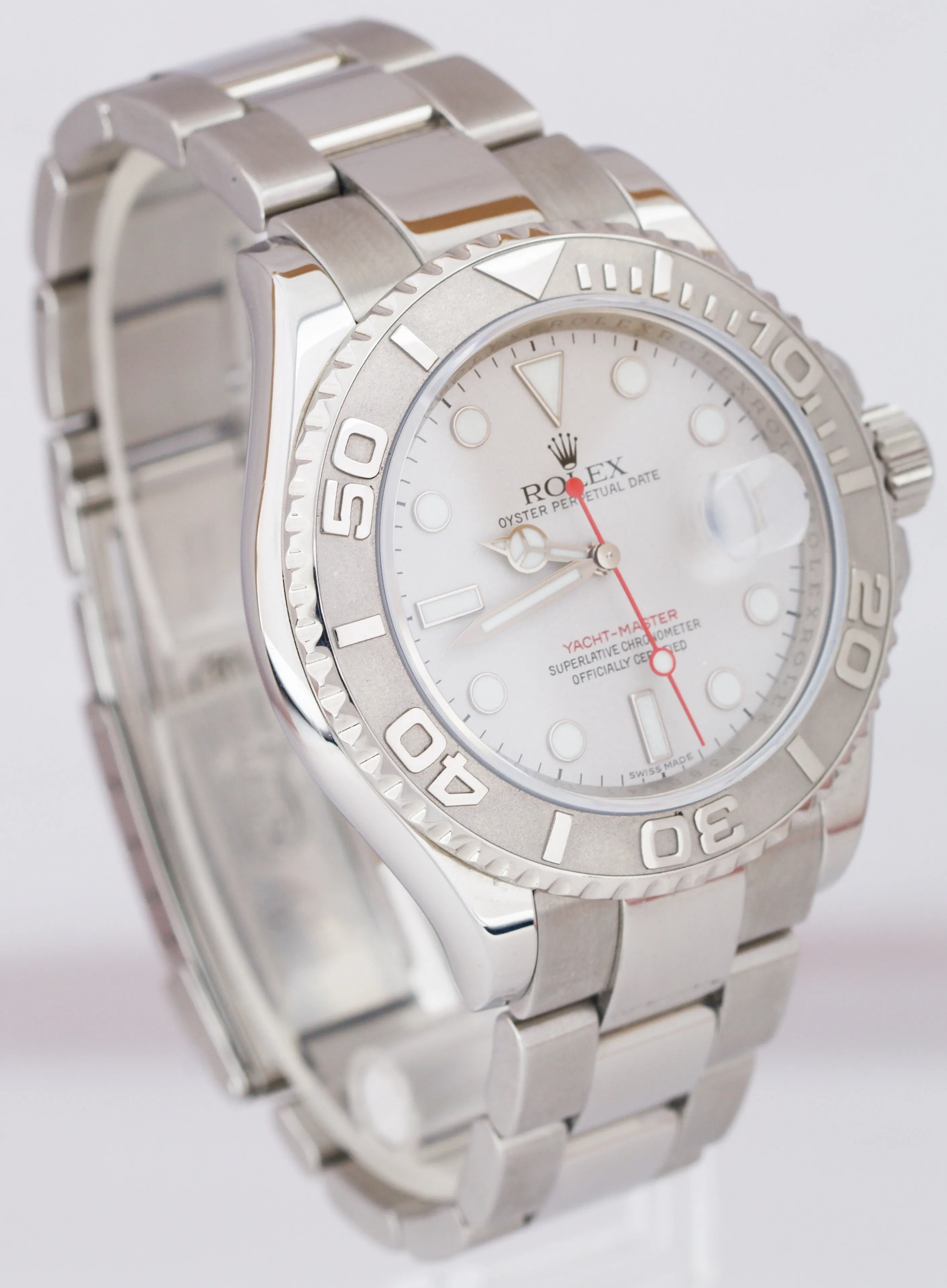 Rolex Yacht-Master ENGRAVED REHAUT Stainless Platinum 40mm Date Watch 16622