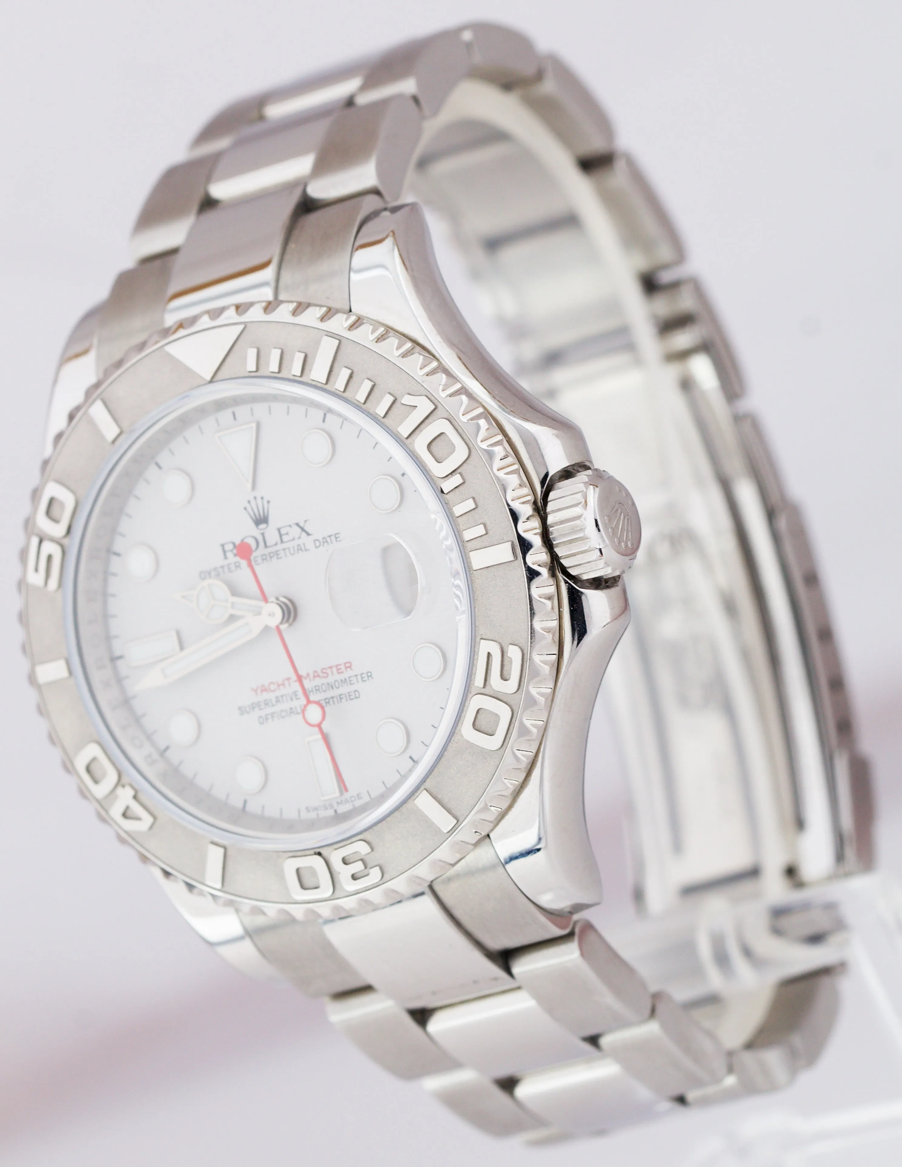 Rolex Yacht-Master ENGRAVED REHAUT Stainless Platinum 40mm Date Watch 16622