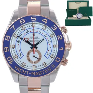 Rolex Yacht-Master II 116681 Steel 18K Everose Gold Blue hands 44mm Watch