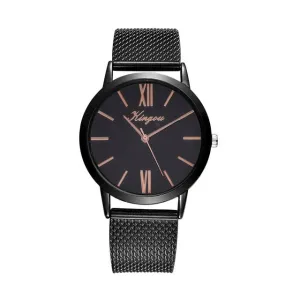 Rose Gold Sliver Mesh Stainless Steel Dail Women Watches