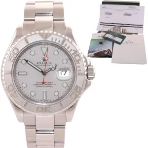 RSC SERVICE 2020 Rolex Yacht-Master 16622 Steel Platinum Bezel Oyster 40mm Watch