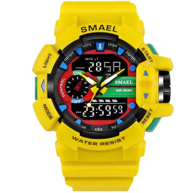 S Shock Sport Watch for Men 50M Waterproof