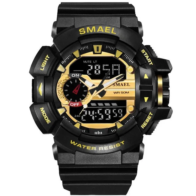 S Shock Sport Watch for Men 50M Waterproof