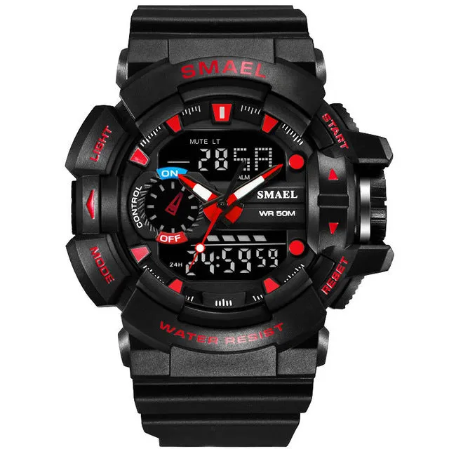 S Shock Sport Watch for Men 50M Waterproof
