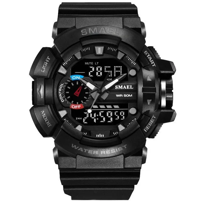 S Shock Sport Watch for Men 50M Waterproof