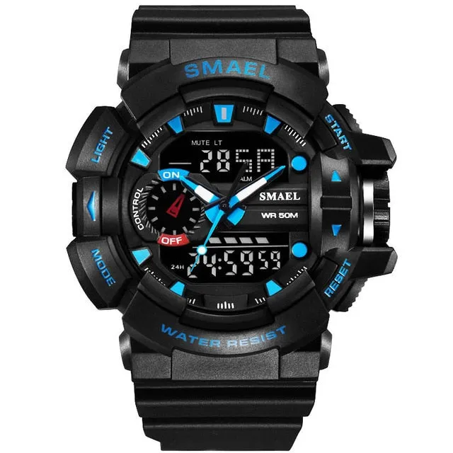S Shock Sport Watch for Men 50M Waterproof
