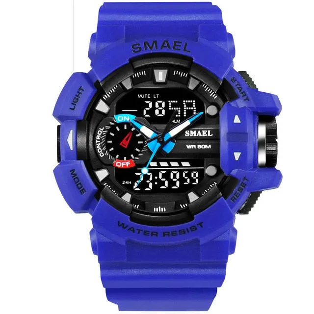 S Shock Sport Watch for Men 50M Waterproof