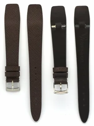 Saffiano Leather Watch Straps with Open End in Black