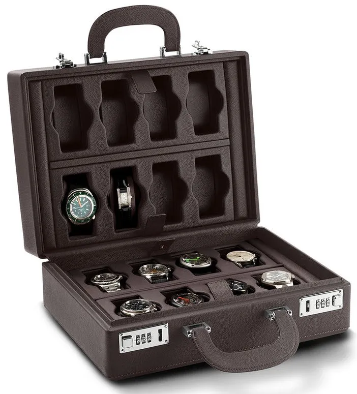 Scatola del Tempo Watch Case Valigetta 16 Chocolate