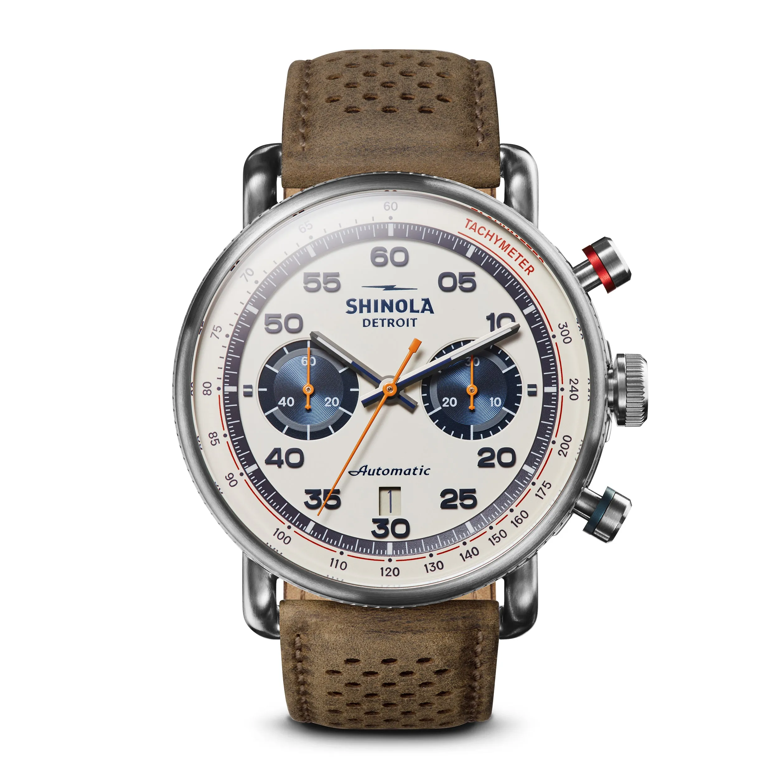 Shinola 44MM Limited Edition Canfield Speedway Brown Leather Watch S0120250982 Lap 05