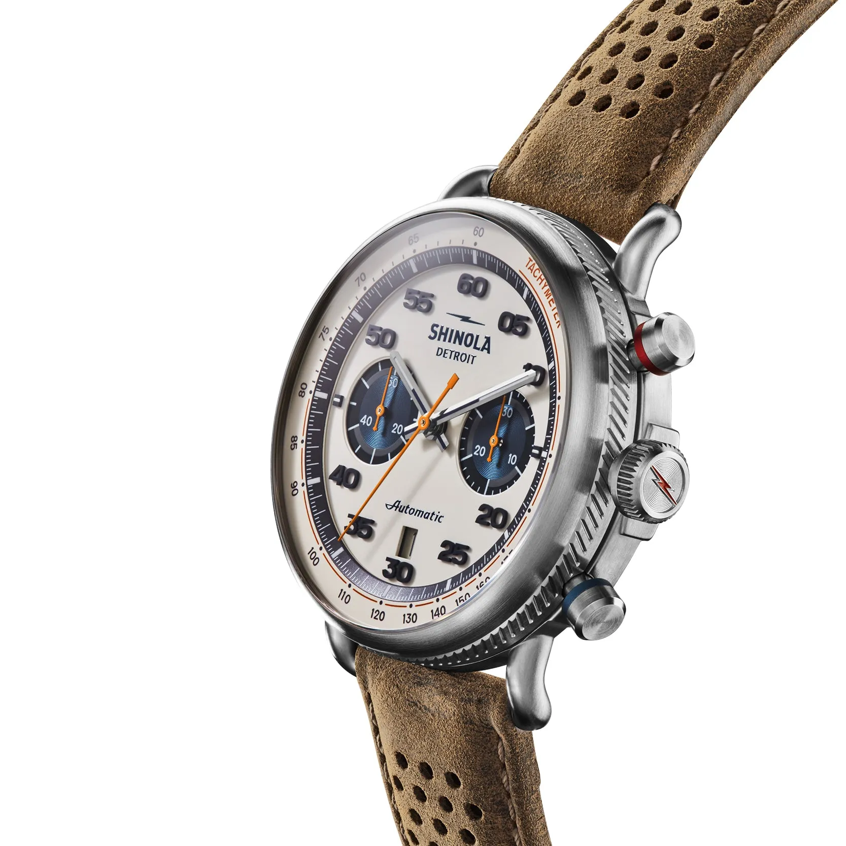 Shinola 44MM Limited Edition Canfield Speedway Brown Leather Watch S0120250982 Lap 05