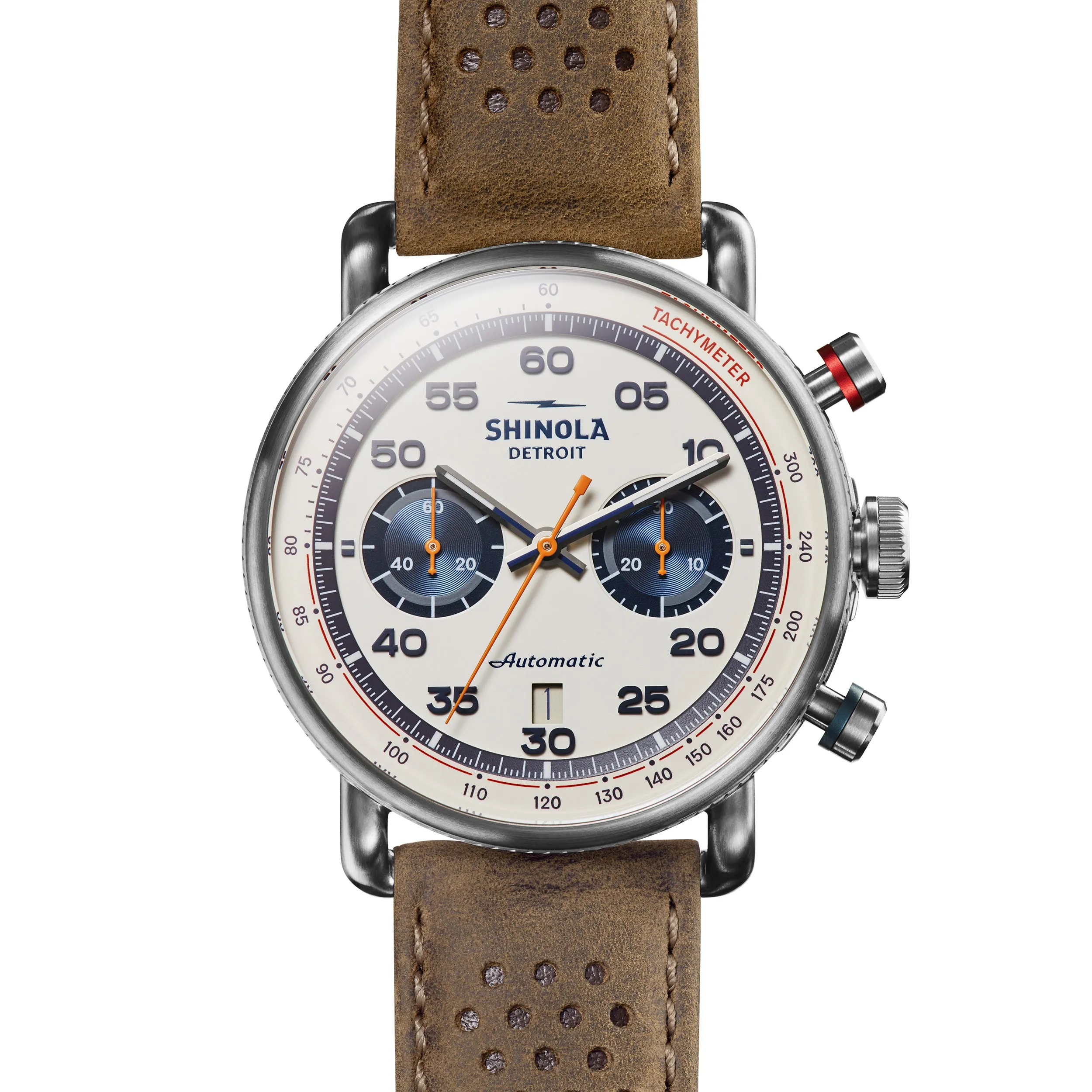 Shinola 44MM Limited Edition Canfield Speedway Brown Leather Watch S0120250982 Lap 05