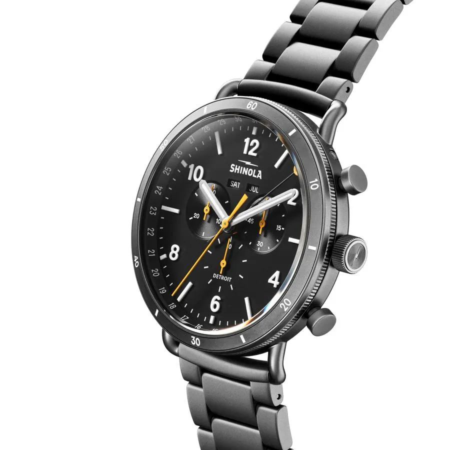 Shinola Canfield Sport Chrono 45mm Gunmetal Black SS S0120224031