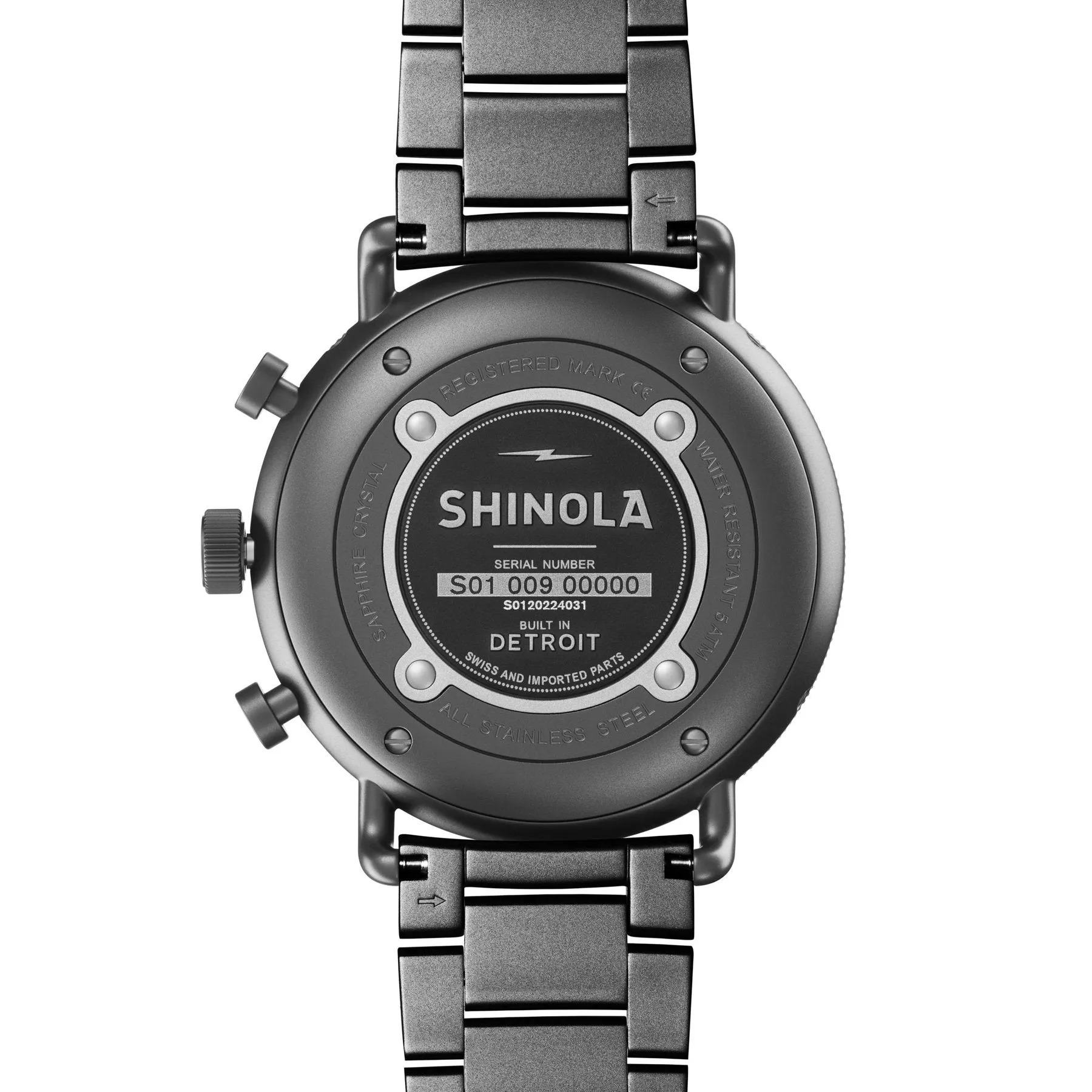 Shinola Canfield Sport Chrono 45mm Gunmetal Black SS S0120224031